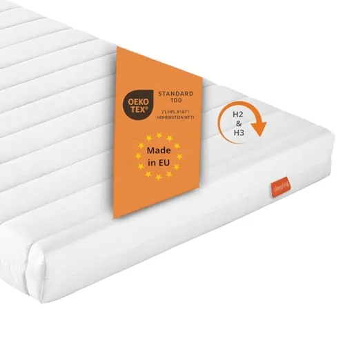 sleepling PureComfort 7-Zonen Kaltschaummatratze, 140 x 200 cm - Ergonomische Wendematratze mit zwei Härtegraden (H2 & H3) für individuellen Schlafkomfort, optimale Druckentlastung und atmungsaktiven, waschbaren Bezug – ideal für alle Schlafpositionen.