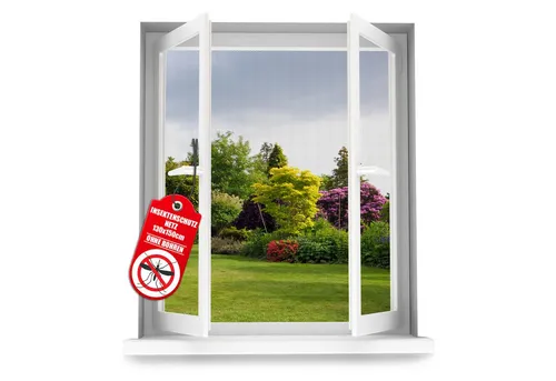 BigDean Fliegengitter Fenster für Fenster bis 130x150cm effektiver Insektenschutz ohne Bohren & einfach zuschneidbar