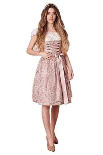 Krüger Dirndl kurzes Dirndl Annette Natur Paisley, Gr.44 Damen