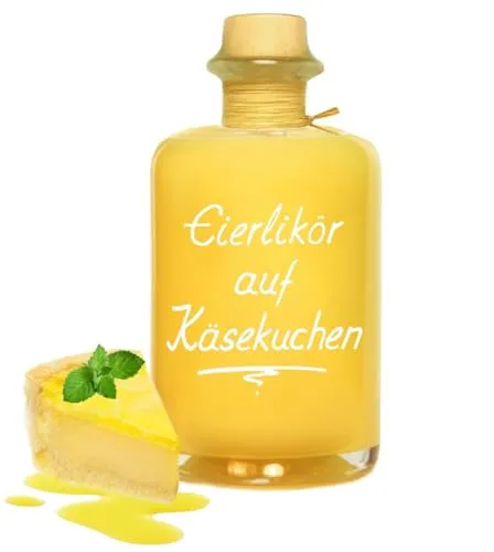 Eierlikör auf Käsekuchen 1L - schmeckt nach mehr! Sahnige Likör Spezialität 20% Vol. Geschenkflasche
