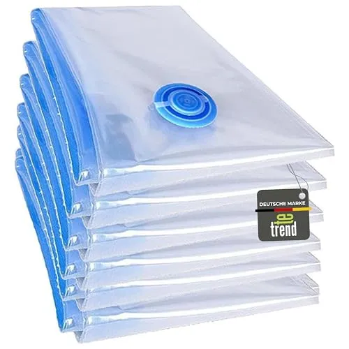 Teprovo Kleidersack XXL Vakuumbeutel Set, 6 Stück - Kleiderhüllen für optimale Platzersparnis, ideal für Bettdecken und Textilien, mit Doppel-Zipper-Verschluss für einfachen Gebrauch.