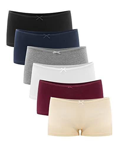 Libella® Unterhosen Panties Boxershorts Damen Unterwäsche Frauen Boyshorts Baumwolle 6er Pack 3901 Mehrfarbig M