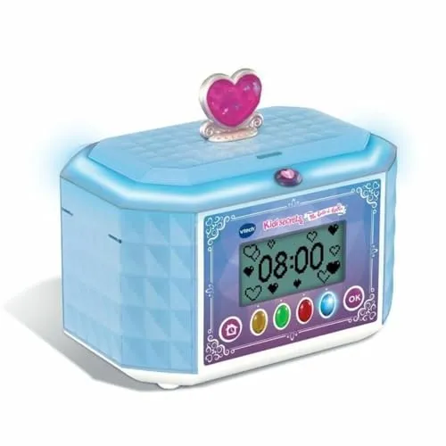 VTech - KidiSecrets, Ma Schmuckkästchen, blau, 8-in-1 mit Code, Lautsprecher, 9 Spiele, elektronisches Spielzeug, Töne und Lichter, Geschenk für Kinder von 4 Jahren bis 10 Jahren – Inhalt auf