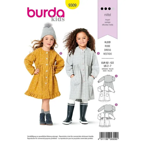 BURDA 9309 Kinderkleider Schnittmuster 2