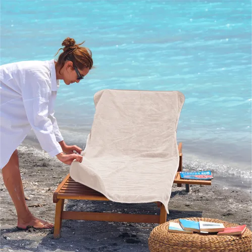 Frottee Schonbezug für Gartenliegen in beige von CalmyBEACH