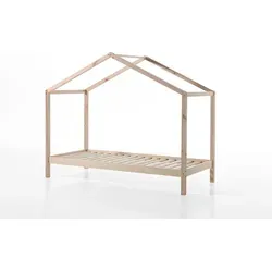 Vipack Dallas 3 Hausbett 90 x 200 cm - Modernes Jugendbett aus massivem Kiefernholz, individuell gestaltbar mit Dachaufbau und ideal für kreative Kinderzimmergestaltungen.