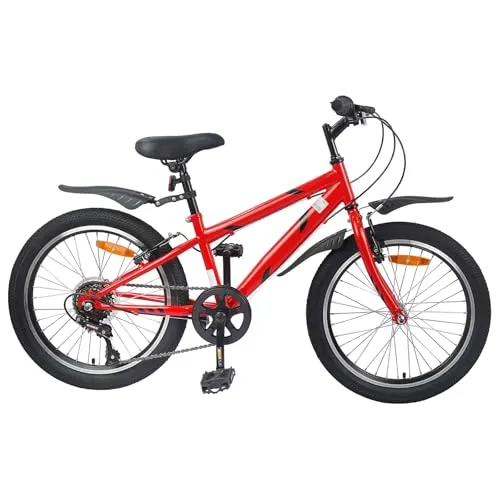 vidaXL Kinderfahrrad 24 Zoll 6-Gang Rot für 8-12 Jahre - Das stilvolle 24 Zoll Kinderfahrrad mit robustem Stahlrahmen und 6 Gängen ist ideal für kleine Abenteurer. Es bietet Sicherheit und Komfort für unvergessliche Fahrten in der Natur und in der Nachbarschaft.