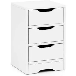 Moderne Nachtkonsole in Weiß Matt 31x49x31 cm - Stylische Nachtkonsole mit drei geräumigen Schubladen, ideal für die Aufbewahrung von Utensilien. Leicht zu reinigen und perfekt für jedes Schlafzimmer.