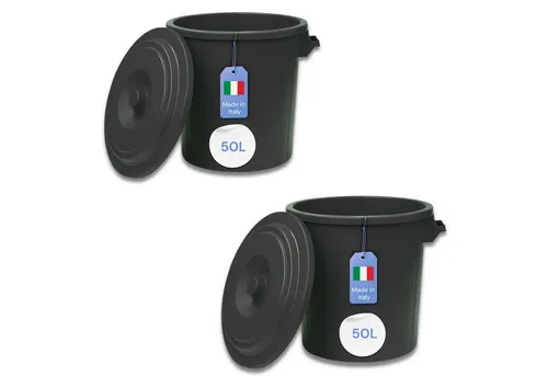 YourCasa Mülleimer YourCasa Mülltonne - Mülleimer 50-70L mit Deckel und Trageriffen, Fassungsvermögen 50-70L