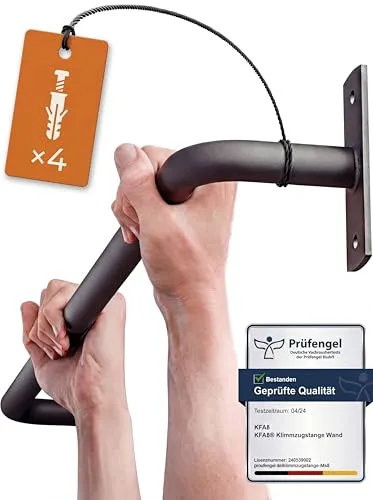 Klimmzugstange Wand aus Stahl – KFA8 Pull Up Bar Wandmontage | 32mm Griff, bis 150 kg | 100cm Stange für Calisthenics & Home Gym inkl. Fischer-Dübel