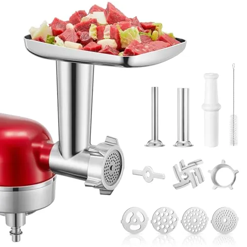 FOHERE Edelstahl Fleischwolf Aufsatz für Kitchenaid