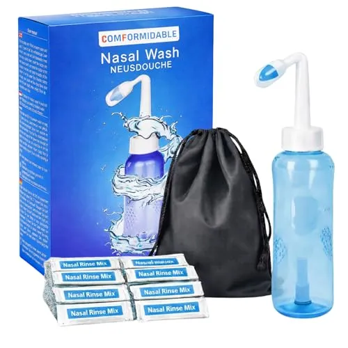 Comformidable Nasendusche 300ml mit 90x Nasenspülsalz (2,7g)