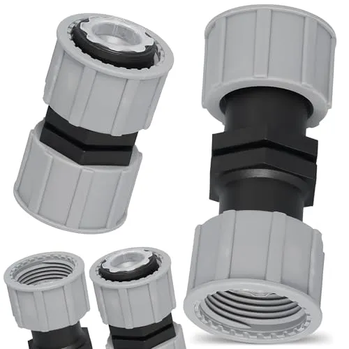 Instalguru Kupplung Verbinder 1'' AG x 1'' IG PP Verschraubung Anschluss Klemmverbinder Klemmfitting Adapter für Verteiler Bewässerung Wasserrohr Garten