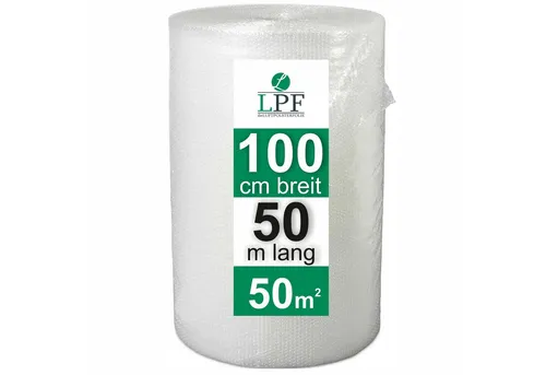 Luftpolsterfolie 100cm x 50m – 2-lagige Noppenfolie für sicheren Versand - Hochwertige 2-lagige Luftpolsterfolie mit 100 cm Breite und 50 m Länge. Ideal zum sicheren Verpacken empfindlicher Produkte. Schützt zuverlässig vor Stößen, Staub und Feuchtigkeit.