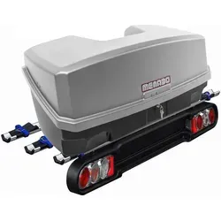 Ménabo Race 3 Kupplungsträger Fahrradträger für 3 Räder, klappbar mit Nekkar Gepäckbox