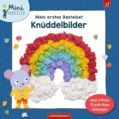 Mein erstes Bastelset: Knüddelbilder (Regenbogen): Inhalt: 6 Motive, 10 Bögen Seidenpapier