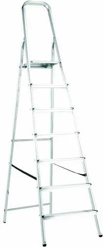 ALPFA 7 Stufen Aluminium-Haushaltsleiter - Sicher und stabil - Leitern für Heim und Handwerk, hergestellt nach EN 131, VBG 74, aus leichtem und robustem Aluminium, ideal für alle Höhenarbeiten.