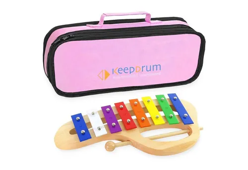 keepdrum Glockenspiel keepdrum KGS-C Glockenspiel für Kinder mit Tasche Pink,mit Tasche Pink