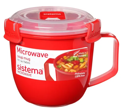 sistema® Mikrowellen-Suppentasse 10.7 cm hoch rot SI1142 von Sistema