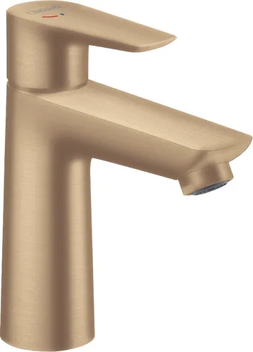 hansgrohe Talis E CoolStart Wasserhahn - Touch-On-Wasserhahn für Badezimmerwaschbecken mit CoolStart-Technologie für Wasserspareffizienz, eleganter Brushed Bronze Oberfläche und komfortabler Nutzung durch hohen Auslauf.