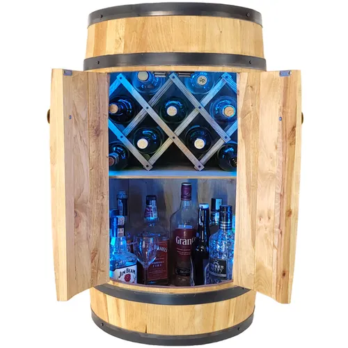 Bar in Fassform mit LED-RGB-Falttür-Liegestuhl von weeco