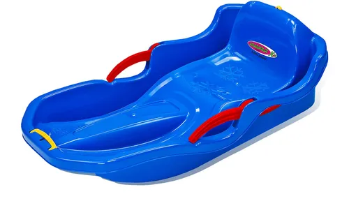 JAMARA KIDS Snow Play Bob Comfort 80 cm blau mit Bremse - Schlitten mit ergonomischem Sitz und Handbremse für sicheren Rodel-Spaß, ideal für Kinder und garantiert langlebig durch schlagzähen Kunststoff.