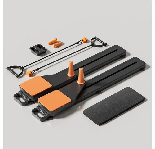 UMAY Pilates-Reformer Verbessertes 8-in-1-Fitnessboard & Pilates-Geräteset, (Widerstandsbänder, Balance Board für Ganzkörpertraining), mit Ab Workout Ausrüstung, Multifunktionales Liegestützbrett