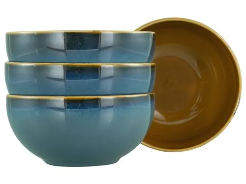 Creatable Schüsselset Mallorca, 4-teilig, handbemalt in blau von CreaTable