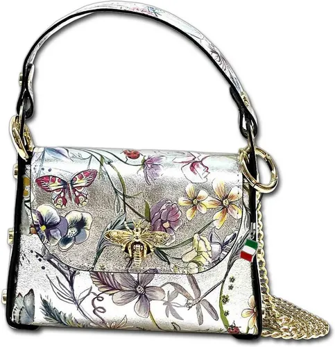 FLORENCE Umhängetasche aus echtem Leder in Silber in silber von Florence