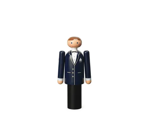 Rosendahl Dekofigur Bräutigam - Hochwertige Tortenfigur von Kay Bojesen, H: 12 cm, aus Buchenholz mit handbemalten Details. Perfekt für Ihre Hochzeitstorte und als stilvolles Erinnerungsstück.