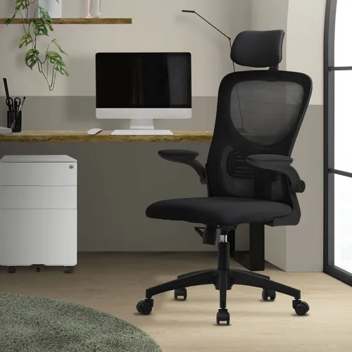 Ergonomischer ML-DESIGN Bürostuhl mit Kopfstütze - Bürostuhl mit verstellbarer Kopfstütze und Armlehnen, ideal für langes Sitzen im Büro oder beim Gaming, sorgt für optimalen Komfort und Unterstützung.