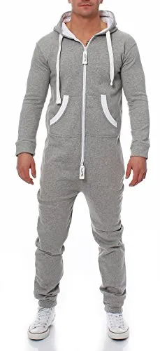 Herren Jumpsuit Farbauswahl Jogging Anzug Trainingsanzug Einteiler Overall