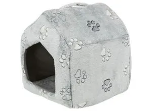 Nando Katzenschlafplatz 40 × 45 × 40 cm in Hellgrau - Katzenschlafplatz mit weicher Fleece-Polyester-Abdeckung, Schaumstofffüllung und abnehmbarem Kissen für optimalen Komfort. Rutschfeste Unterseite sorgt für Stabilität.