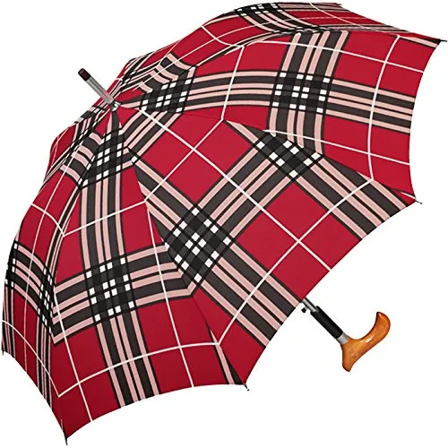 Happy Rain Stützschirm Fritzgriff Checks Red