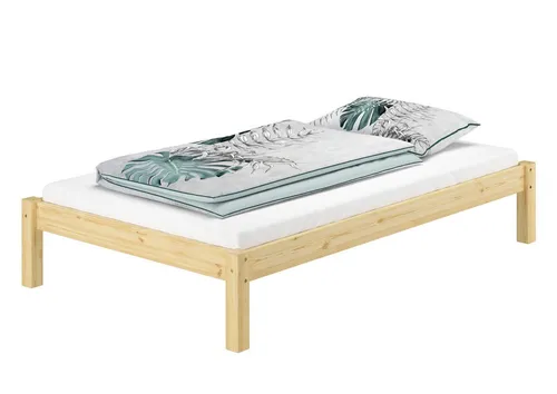 Erst-Holz Bettgestell Kiefer Natur Einzelbett 120x200 - Massivholzbettgestell aus heimischer Kiefer, ideal unter Dachschrägen, auch als Tagessofa nutzbar. Stabile Ausführung für eine gemütliche Schlafatmosphäre.