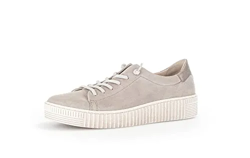 Gabor Damen Low-Top Sneaker, Frauen Halbschuhe,Wechselfußbett,Best Fitting,Laufschuhe,schnürschuhe,schnürer,Visone (beige),38.5 EU / 5.5 UK