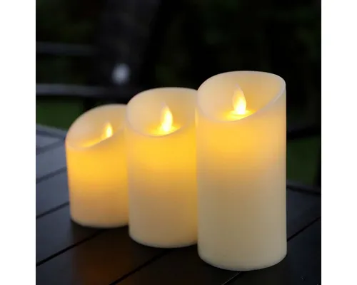 Salcar LED-Kerze 3er Set - Dekorative LED-Kerzen für Weihnachten, kabellos und mit warmweißem Licht, ideal für stimmungsvolle Adventsdekoration.