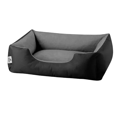 BedDog Hundebett LUPI waschbar (S) - Komfort für kleine Hunde - Hundebetten: BedDog® Hundebett LUPI in Schwarz/Grau, waschbar und mit robustem, wasserabweisendem Material für höchsten Komfort und Hygiene. Ideal für entspannte Ruhezeiten Ihres Haustiers.