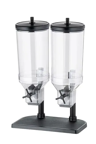 APS 11841 Cerealienspender Duo FRESH+EASY - Frischhaltedosen für Frühstücksbuffets, mit hochwertigem SAN-Kunststoff und Edelstahl-Deckel, perfekt für Gastronomie und stilvolle Präsentation.