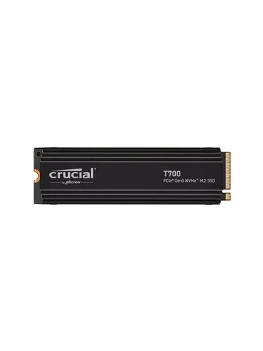 Crucial T700 4TB SSD PCIe Gen5 NVMe M.2 - Ultimative Geschwindigkeit bis zu 12.400 MB/s, ideal für Gaming und kreative Anwendungen, inkl. Premium-Kühlkörper
