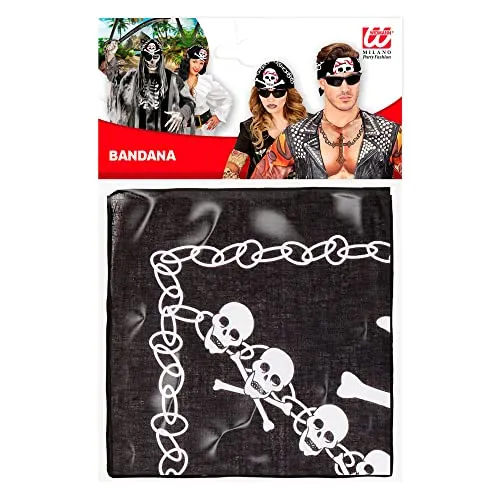 W WIDMANN MILANO Party Fashion - Bandana Totenkopf, Piraten Kopftuch, ca. 55 x 55 cm, Karneval, Fasching