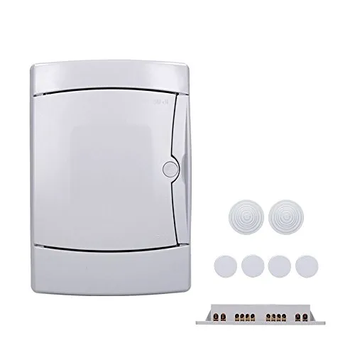 Aufputz Feuchtraum Verteiler 1-reihig IP65 4 Module Verteilerkasten Kleinverteiler Sicherungskasten, Tür hellgrau