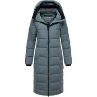 Marikoo Damen Steppmantel Lanitaa XVI – Wintermantel mit abnehmbarer Kapuze - Der Marikoo Wintermantel Lanitaa XVI kombiniert stylische Steppoptik mit praktischen Details. Abnehmbare Kapuze und Rippstrickkragen bieten optimalen Schutz vor Kälte. Ideal für kalte Wintertage!