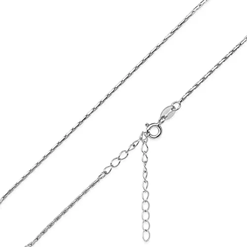 Nagel Jewellery BEssential Haferkorn Kette Silber 925 ohne Anhänger 18 K Gold vergoldet - 45 cm + 5 cm Verlängerungskette
