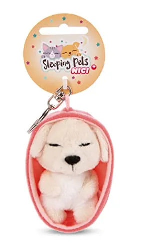 NICI Schlüsselanhänger Sleeping Pets Hund Creme 8cm in beige von NICI
