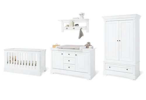 Pinolino® Babymöbel-Set „Emilia”, 4-tlg. mit Wandregal - Babymöbel-Set „Emilia”, 4-tlg., mitwachsend und umbaubar, ideal für jedes Kinderzimmer, inklusive Wandregal für extra Stauraum. FSC®-zertifiziert und aus kinderfreundlichen Materialien.