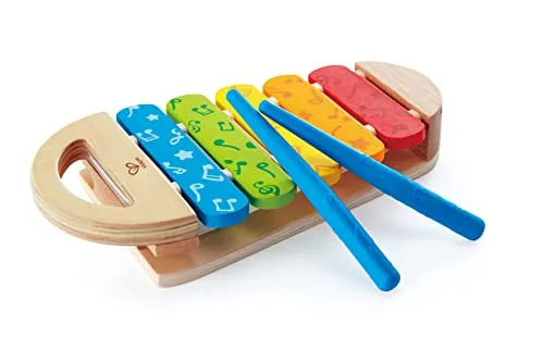 Hape Regenbogen Xylophon aus Holz, Musikinstrument für Kinder ab 12 Monaten