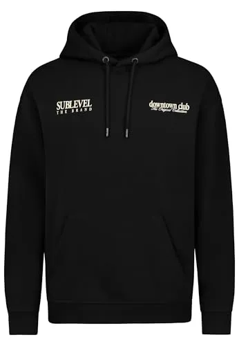 Sublevel Herren-Hoodie mit Backprint, Kapuze, Kängurutaschen black L