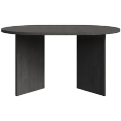 Selsey Esstisch Ovo, Rund, Schwarz, 6-Sitzer - Moderner runder Esstisch aus hochwertigem Holzwerkstoff, ausziehbar bis 190 cm. Ideal für gesellige Abende und flexible Nutzung. Schlichte Eleganz und robuste Verarbeitung für jedes Esszimmer.