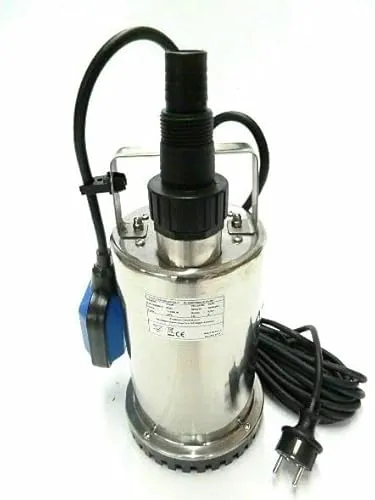 CHM GmbH® Flachsaugpumpe Edelstahl 750 Watt - Wasserpumpen, leistungsstarke Tauchpumpe für Klar- und Schmutzwasser mit max. Förderhöhe von 9 m und einer Fördermenge von bis zu 8400 L/h.